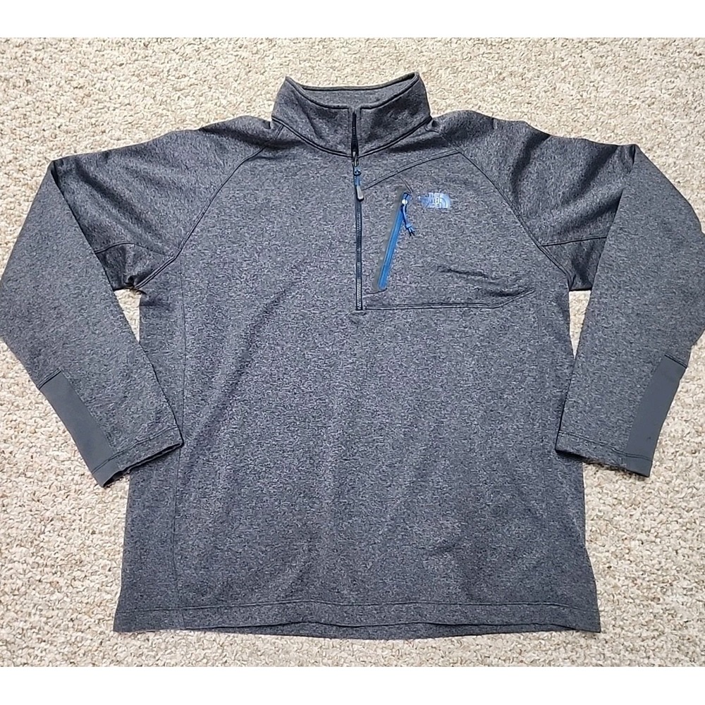 The North Face Sweatshirt Men's XL Canyonlands 1/2 Zip Fleece Blue Heathered